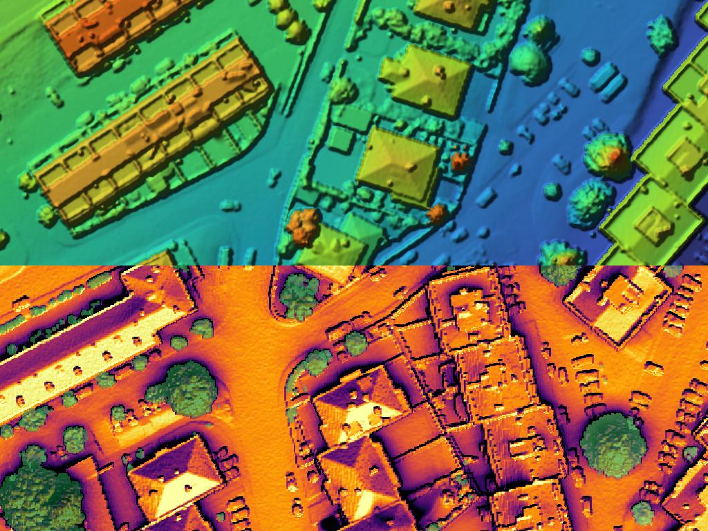 Pré-visualização de modelo digital de superfície